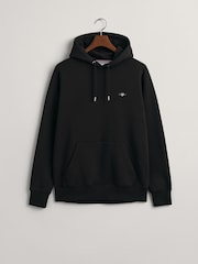 Schwarz - Gant Shield Kapuzensweatshirt in Regular Fit mit Logo - Bild 5 von 5