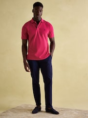 Joules Woody Bright Pink Cotton Pique Polo Shirt - Image 6 of 7