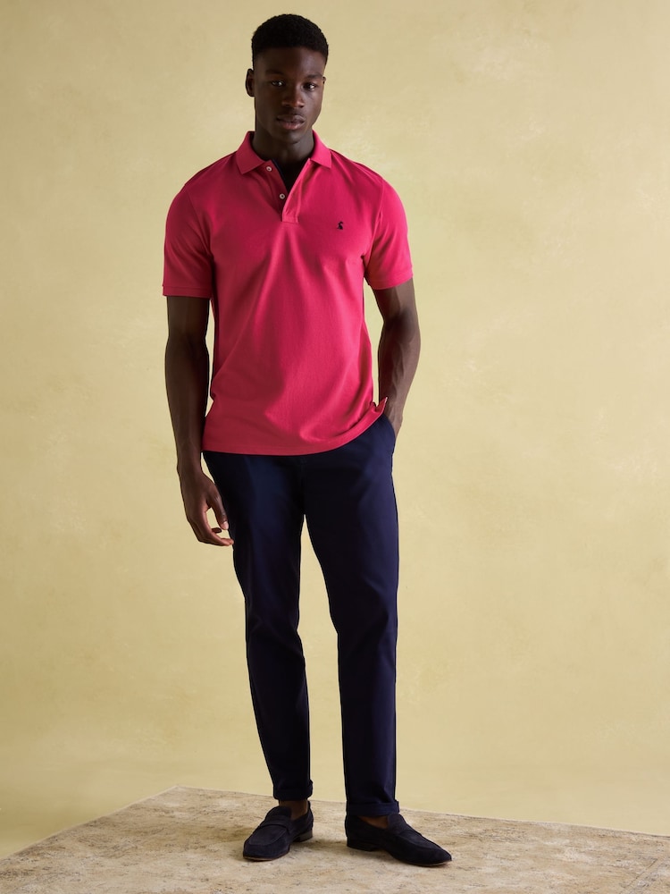 Joules Woody Bright Pink Cotton Pique Polo Shirt - Image 6 of 7