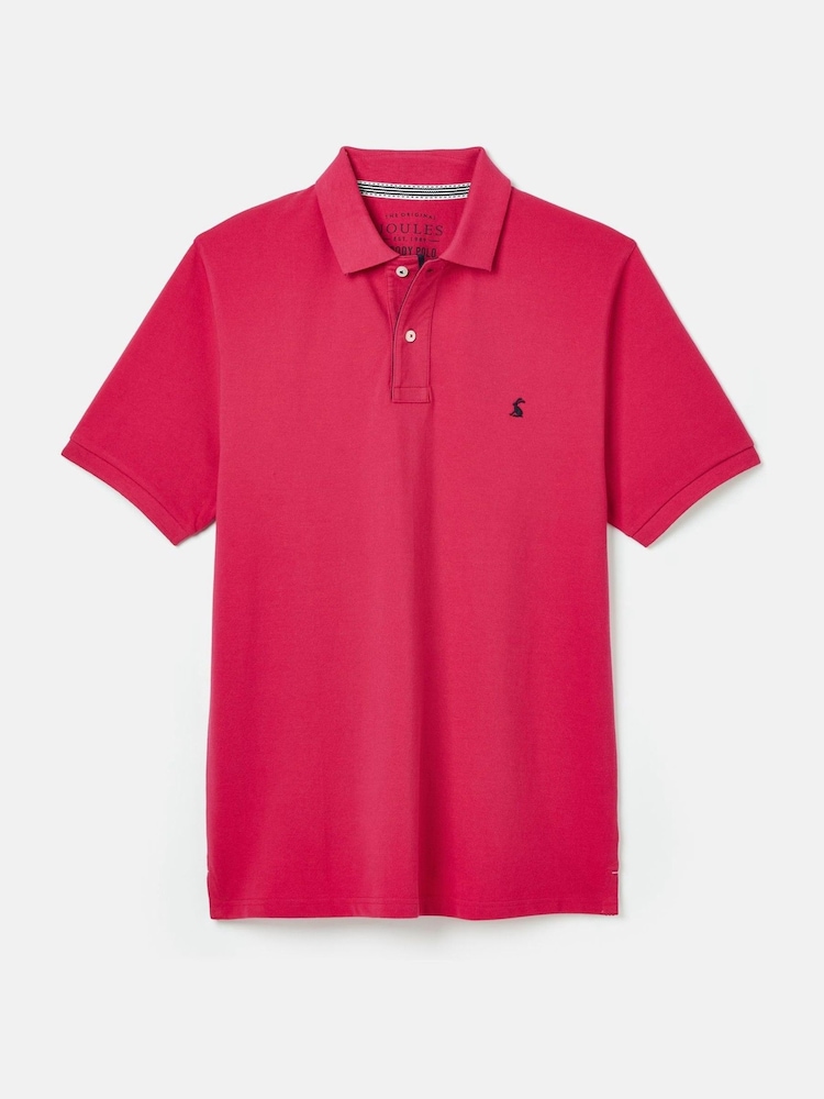 Joules Woody Bright Pink Cotton Pique Polo Shirt - Image 7 of 7