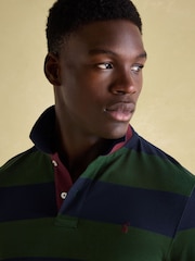 Joules Woody Green & Navy Cotton Pique Polo Shirt - Image 3 of 6