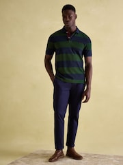 Joules Woody Green & Navy Cotton Pique Polo Shirt - Image 4 of 6