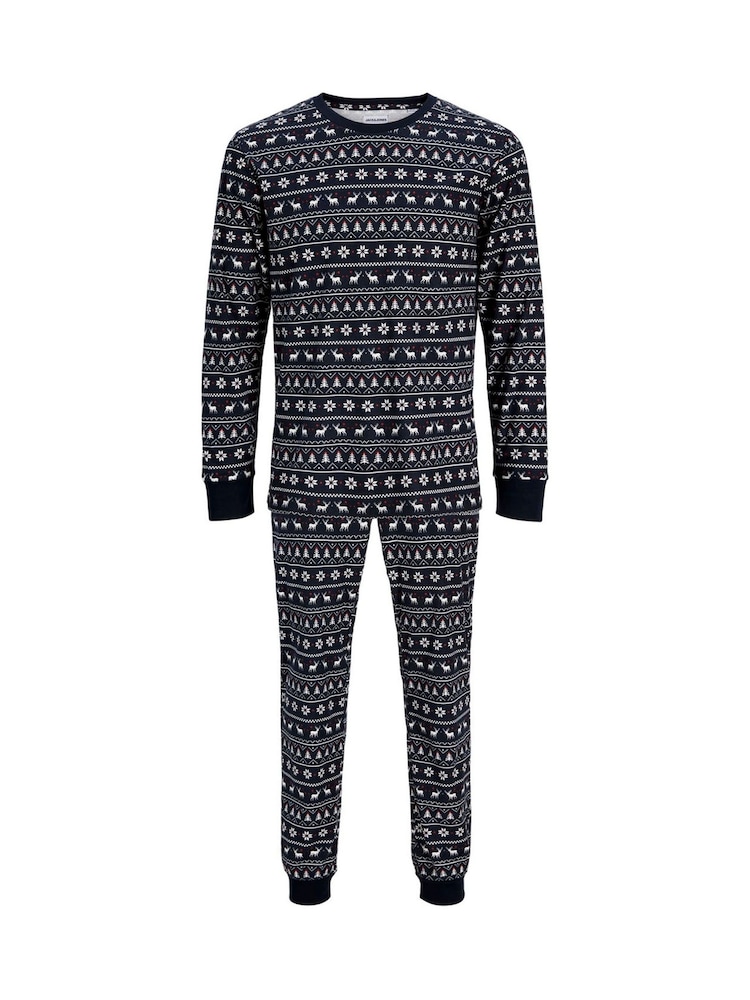 JACK & JONES Junior Blue Christmas Pyjama Set - Image 2 of 5 JACK & JONES Junior Blue Christmas Pyjama Set - Image 2 of 5