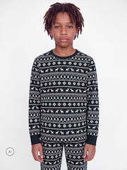JACK & JONES Junior Blue Christmas Pyjama Set - Image 4 of 5