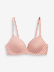 Pink/Navy Blue Pad Non Wire Stripe Smoothing T-Shirt Bras 2 Pack - Image 2 of 3