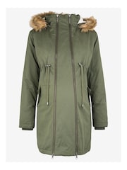 JoJo Maman Bébé Khaki 2-in-1 Cosy Maternity Parka - Image 1 of 1