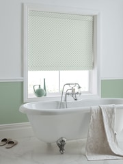 Laura Ashley Sage Wickerwork Made to Measure 100% Cotton Roman Blinds - Image 5 of 6