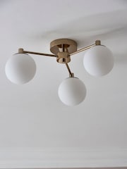Gold Pasadena 3 Light Flush Ceiling Light - Image 2 of 7