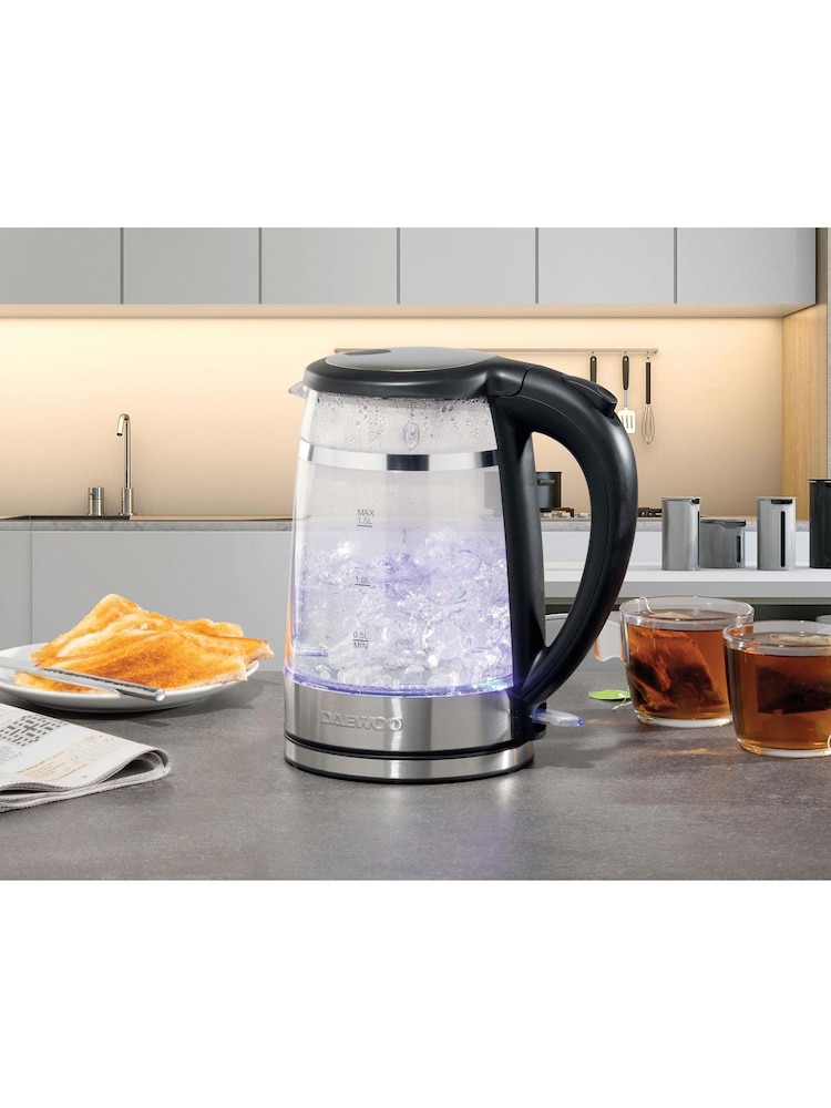 Daewoo Clear Cool Touch 3KW 1.5L Glass Kettle - Image 1 of 3