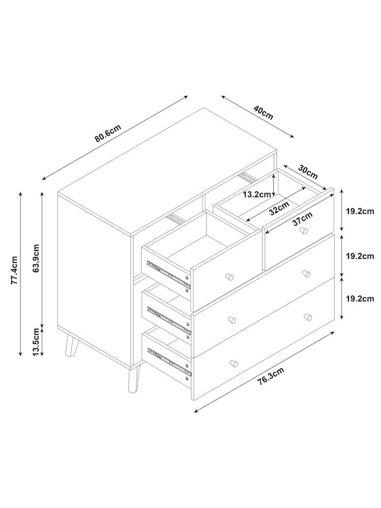 Pink Quinn Kids 4 Drawer Chest Of Drawers - Image 4 of 4