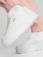Puma White Mayze Classic Trainers - Image 1 of 9