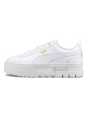 Puma White Mayze Classic Trainers - Image 5 of 9