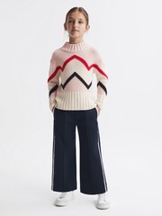 Reiss Pink Riley 9-14 yrs Knitted Zig-Zag Jumper - Image 1 of 6
