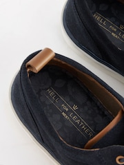 Navy Blue Suede Cupsole Derby Shoes - Image 6 of 7