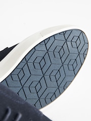 Navy Blue Suede Cupsole Derby Shoes - Image 7 of 7
