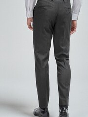 Charcoal Grey Slim Tapered Stretch Formal Trousers - Image 2 of 5