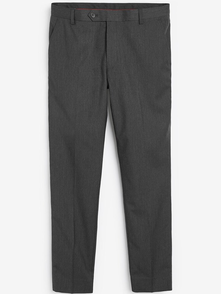 Charcoal Grey Slim Tapered Stretch Formal Trousers - Image 5 of 5