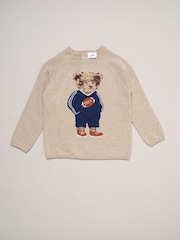 Little Gent True Knit Jumper With Jacquard American Football Bear - 3의 이미지 2