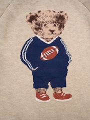Little Gent True Knit Jumper With Jacquard American Football Bear - 3의 이미지 3