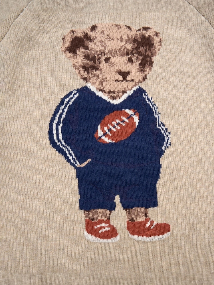 Little Gent True Knit Jumper With Jacquard American Football Bear - 3의 이미지 3