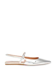 Steve Madden Silver Krysten Pointed Slingback Shoes - Image 1 of 7