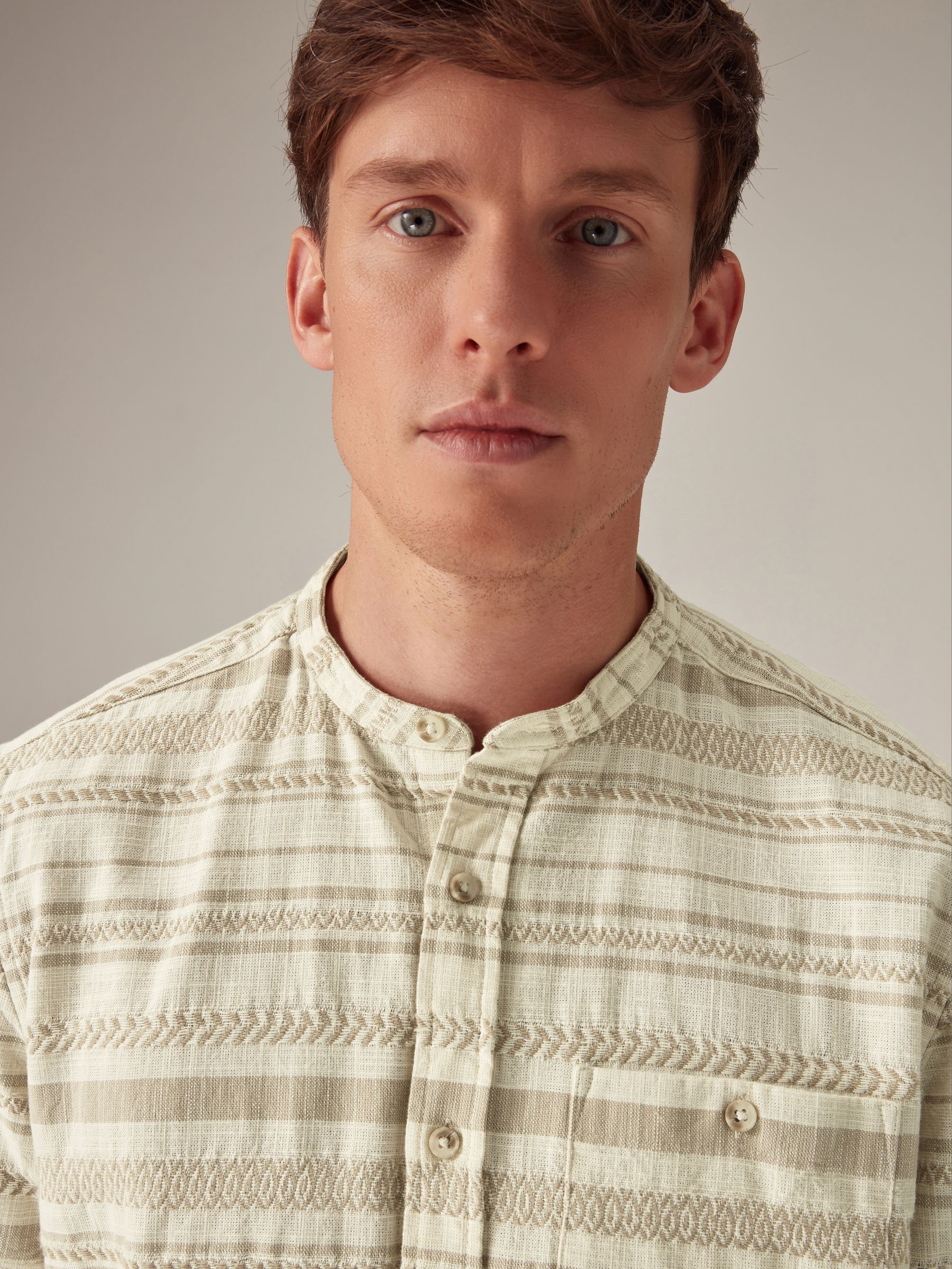 トップス STRIPE REGULAR COLLAR SHORT SLEEVE SHIRT SheIn Men's Striped Button Up Shirts Short Sleeve Colorblock