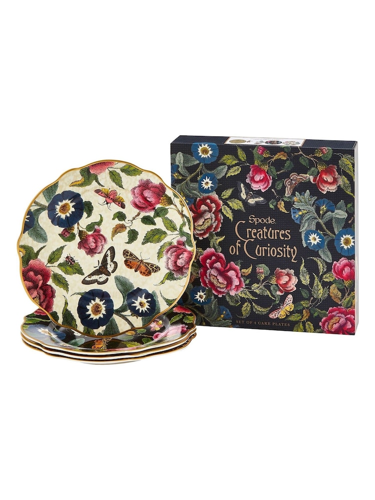 Spode Set of 4 White Creatures of Curiosity Cake Plates - Image 4 of 4