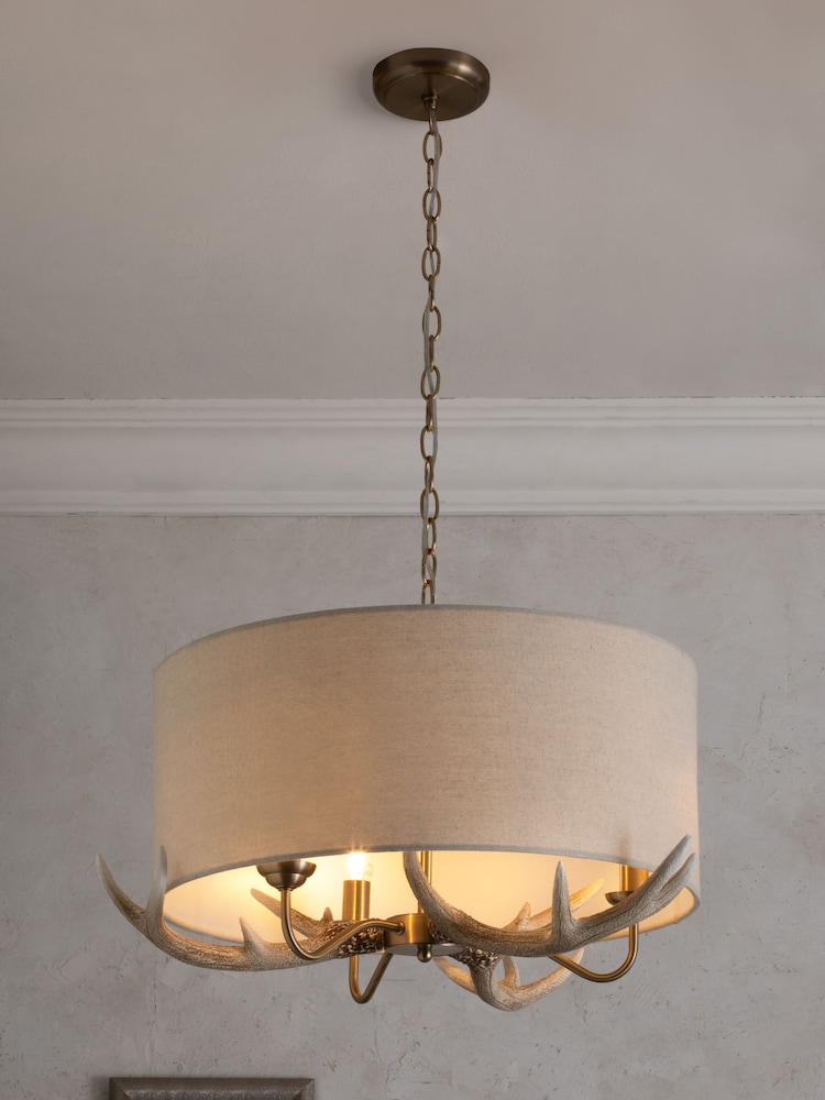 Natural Antler 3 Light Pendant Chandelier Light - Image 1 of 6