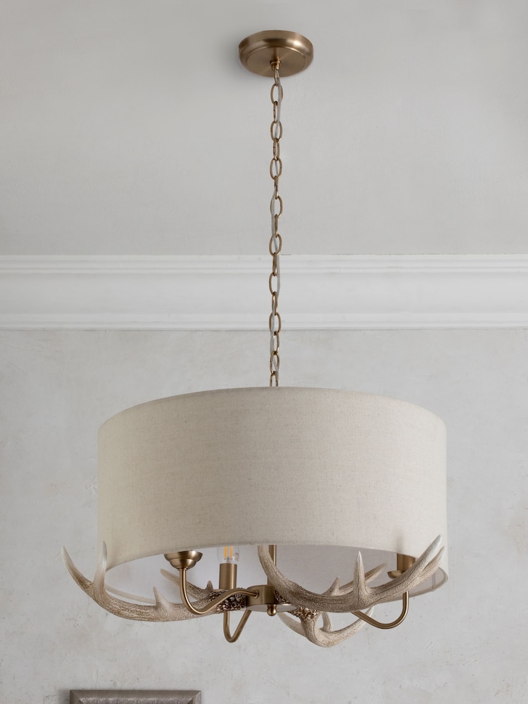 Natural Antler 3 Light Pendant Chandelier Light - Image 2 of 6