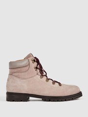 Reiss Stone Ashdown Leather Hiking Boots - Image 1 of 6