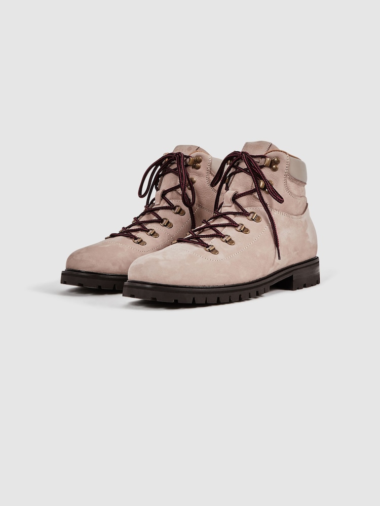 Reiss Stone Ashdown Leather Hiking Boots - Image 3 of 6