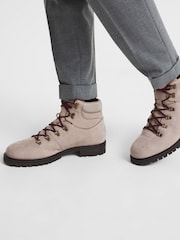 Reiss Stone Ashdown Leather Hiking Boots - Image 6 of 6
