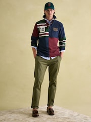 Joules Hotch Potch Navy Embellished Striped Rugby Shirt - Image 3 of 7