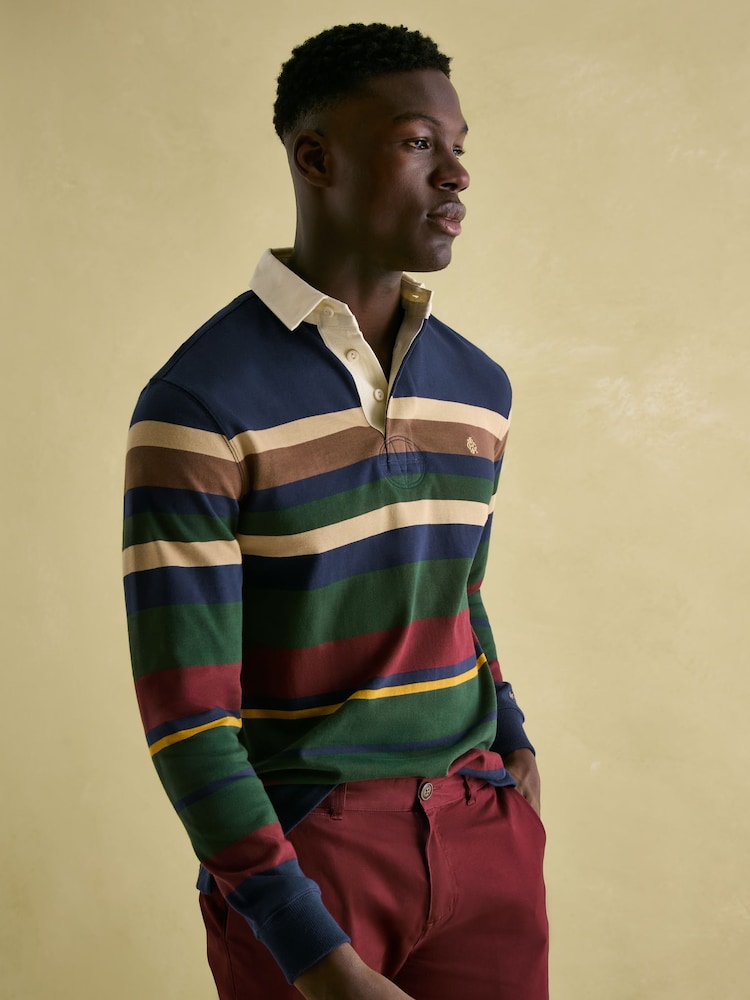 Joules Onside Multi Striped Rugby Shirt - Image 1 of 7 Joules Onside Multi Striped Rugby Shirt - Image 1 of 7