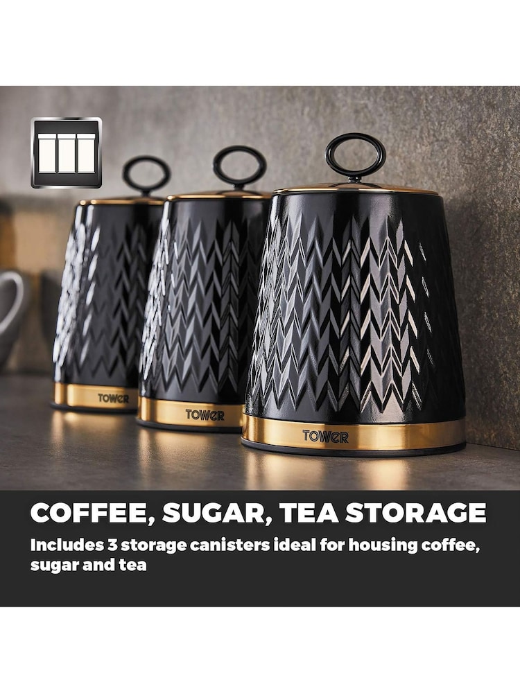 Tower Set of 3 Black Empire Storage Jars - Image 5 of 5