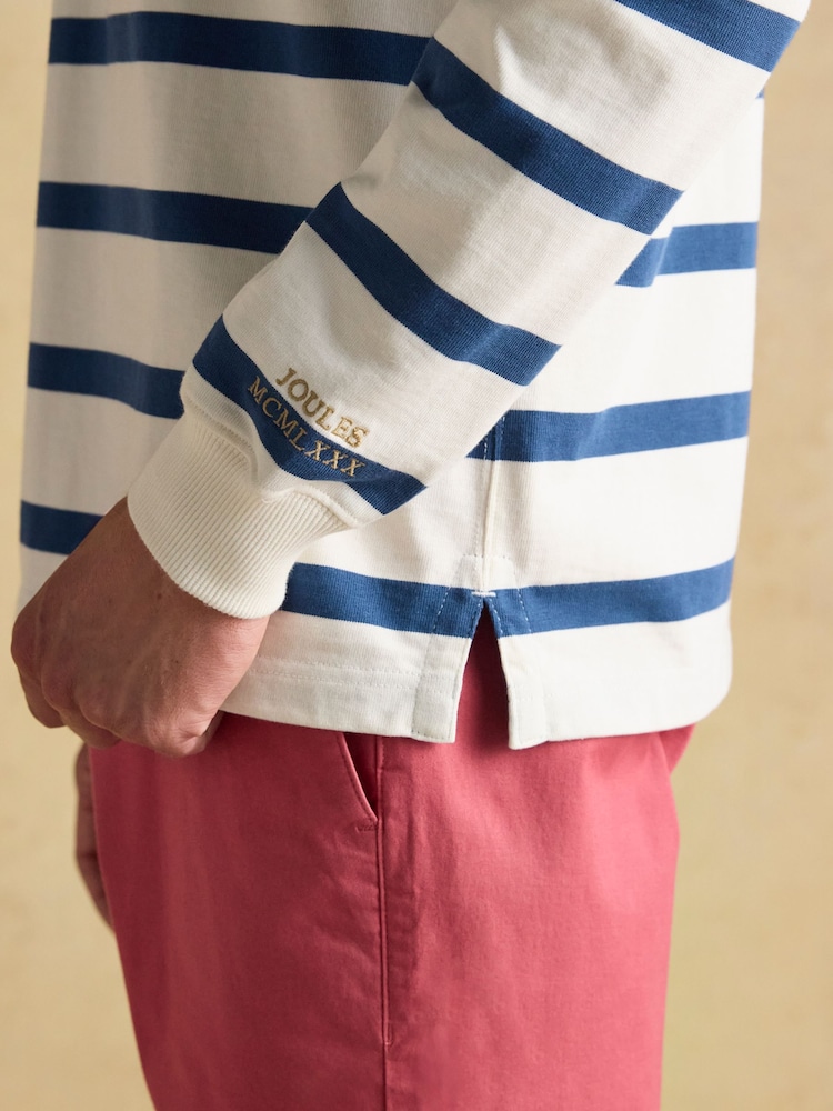 Joules Rugby Club Cream & Blue Shirt - Image 6 of 8