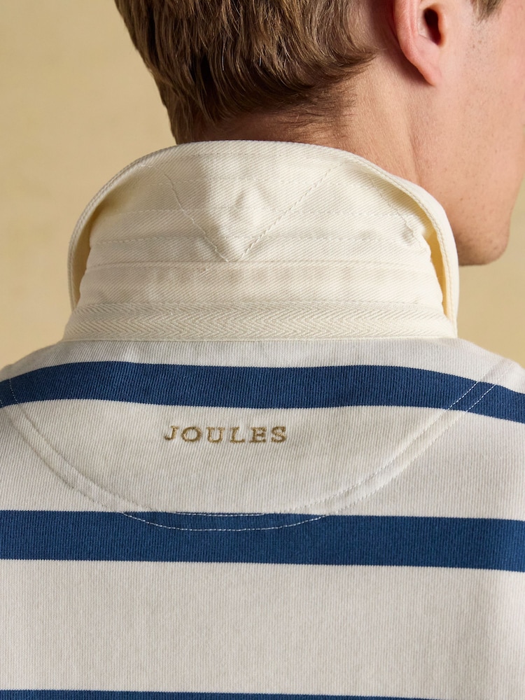 Joules Rugby Club Cream & Blue Shirt - Image 7 of 8