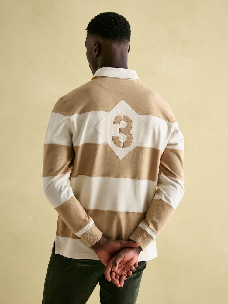 Joules Edgeford Cream Embellished Cut And Sew Rugby Shirt - Image 2 of 6 Joules Edgeford Cream Embellished Cut And Sew Rugby Shirt - Image 2 of 6