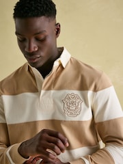 Joules Edgeford Cream Embellished Cut And Sew Rugby Shirt - Image 4 of 6