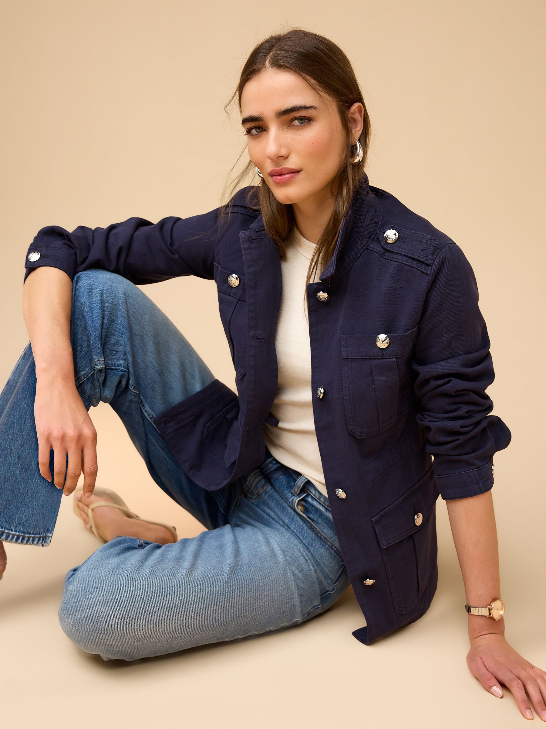 Buy Navy Cotton Utility Jacket from Next Lithuania