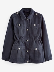 Navy Cotton Utility Jacket - Image 7 of 8