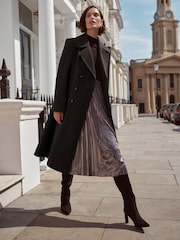 Love & Roses Black Double Breasted Hourglass Coat With Wool - Image 1 of 4