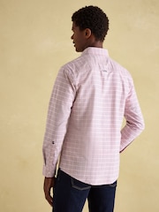 Joules Oxford Pink & Blue Long Sleeve Classic Fit Shirt - Image 4 of 10