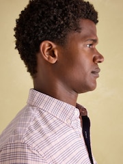 Joules Oxford Pink & Blue Long Sleeve Classic Fit Shirt - Image 5 of 10