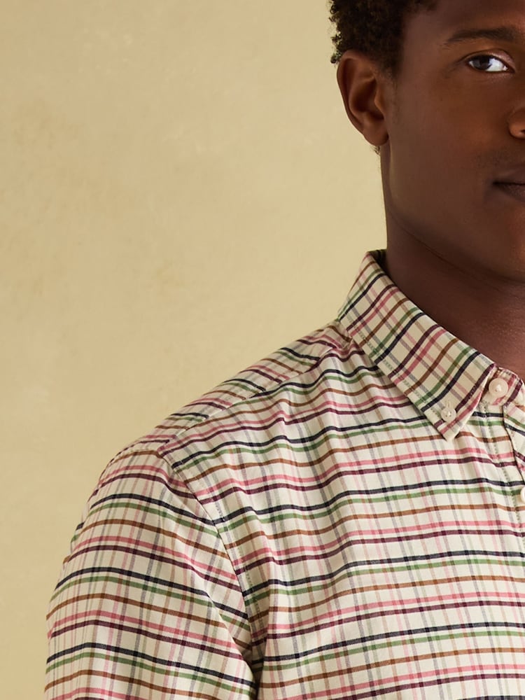 Joules Welford Cream Multi Cotton Check Shirt - Image 1 of 10