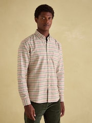 Joules Welford Cream Multi Cotton Check Shirt - Image 2 of 10