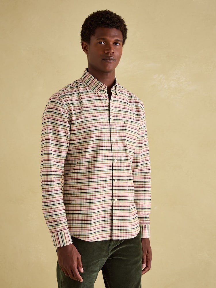 Joules Welford Cream Multi Cotton Check Shirt - Image 2 of 10