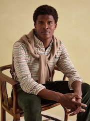 Joules Welford Cream Multi Cotton Check Shirt - Image 9 of 10
