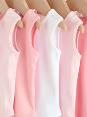 Pink/White 7 Pack Essential Vest Baby Bodysuits - Image 11 of 14