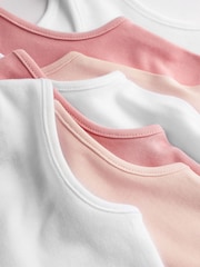 Pink/White 7 Pack Baby 100% Cotton Vest Bodysuits 5 Pack - Image 6 of 8